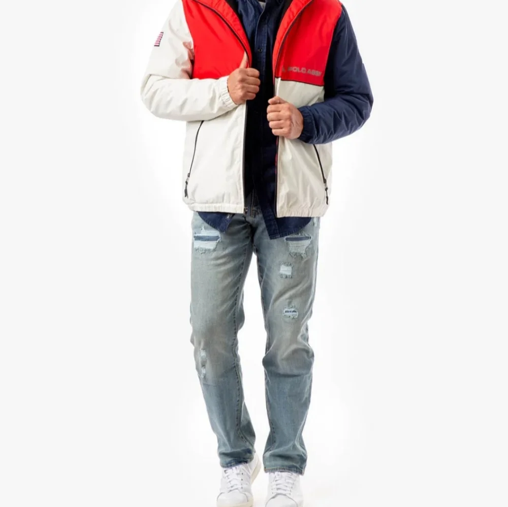 Polo Colorblock Americana Windbreaker jacket. Mens. Large.